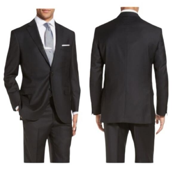 Peter Millar Black Wool Two Button Blazer Sport Coat Jacket Size 46T - Picture 1 of 9